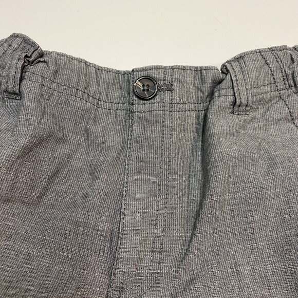 Boys Gray Cargo Shorts Size 12 With Elastic Waist & Button Closure - Picture 3 of 11